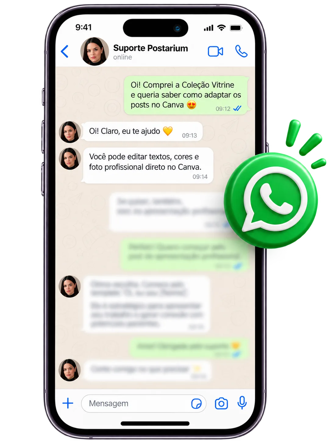 Suporte individual no WhatsApp